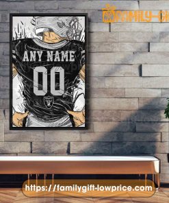 Personalize Your Las Vegas Raiders Jersey NFL Poster with Custom Name and Number - Premium Poster for Room