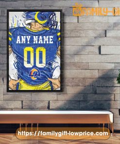 Personalize Your Los Angeles Rams Jersey NFL Poster with Custom Name and Number - Premium Poster for Room