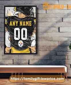 Personalize Your Pittsburgh Steelers Jersey NFL Poster with Custom Name and Number - Premium Poster for Room