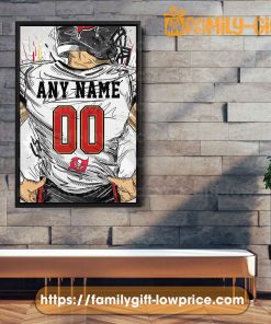 Personalize Your Tampa Bay Buccaneers Jersey NFL Poster with Custom Name and Number - Premium Poster for Room