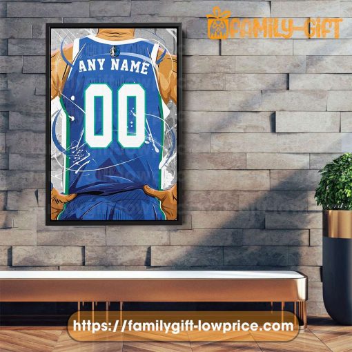 Personalize Your Dallas Mavericks Jersey NBA Poster with Custom Name and Number – Premium Poster for Room