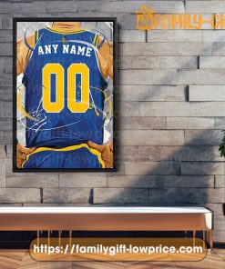 Personalize Your Golden State Warriors Jersey NBA Poster with Custom Name and Number - Premium Poster for Room