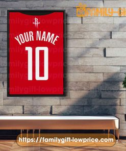 Personalize Your Houston Rockets Jersey NBA Poster with Custom Name and Number - Premium Poster for Room