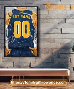 Personalize Your Indiana Pacers Jersey NBA Poster with Custom Name and Number - Premium Poster for Room