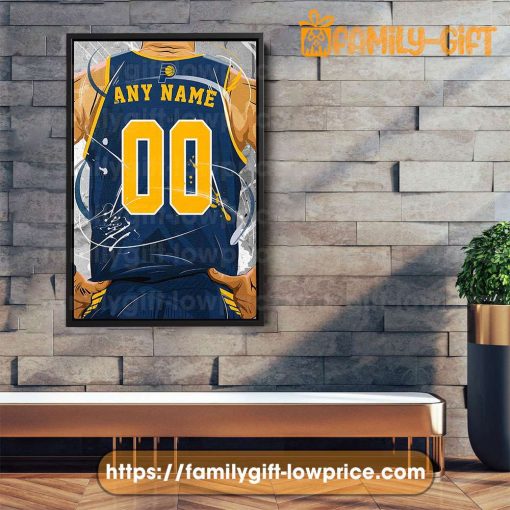 Personalize Your Indiana Pacers Jersey NBA Poster with Custom Name and Number – Premium Poster for Room