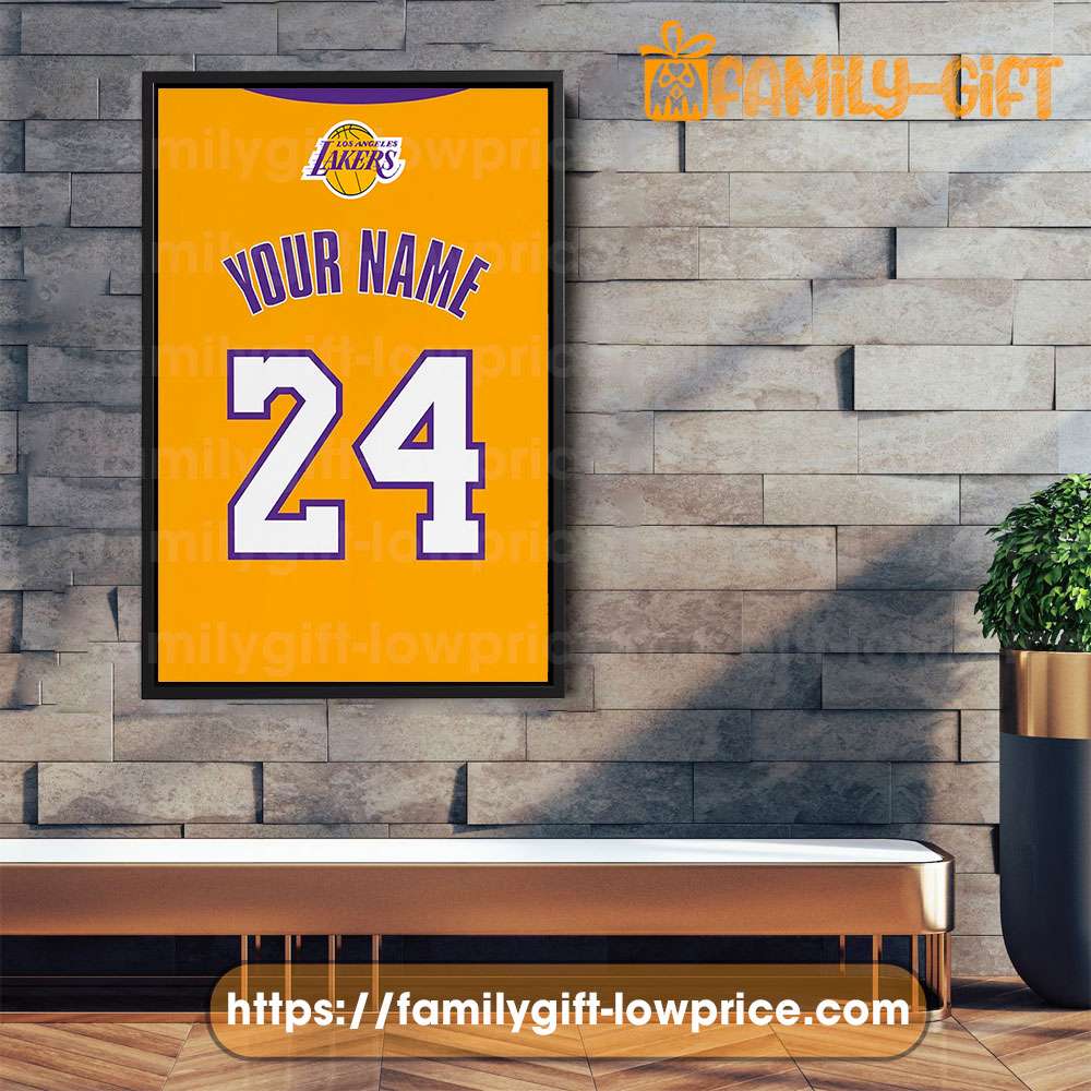 Personalize Your Los Angeles Lakers Jersey NBA Poster with Custom Name and Number - Premium Poster for Room