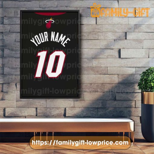 Personalize Your Miami Heat Jersey NBA Poster with Custom Name and Number – Premium Poster for Room