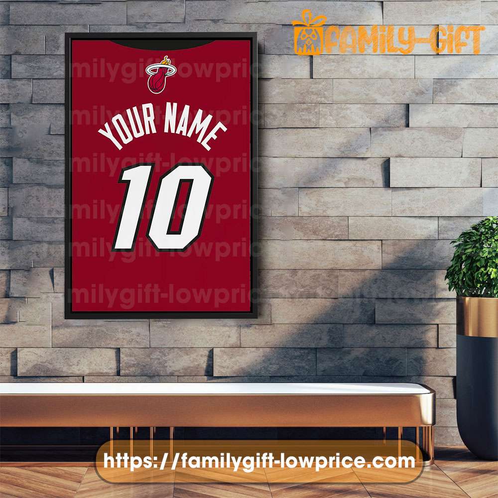 Personalize Your Miami Heat Jersey NBA Poster with Custom Name and Number - Premium Poster for Room