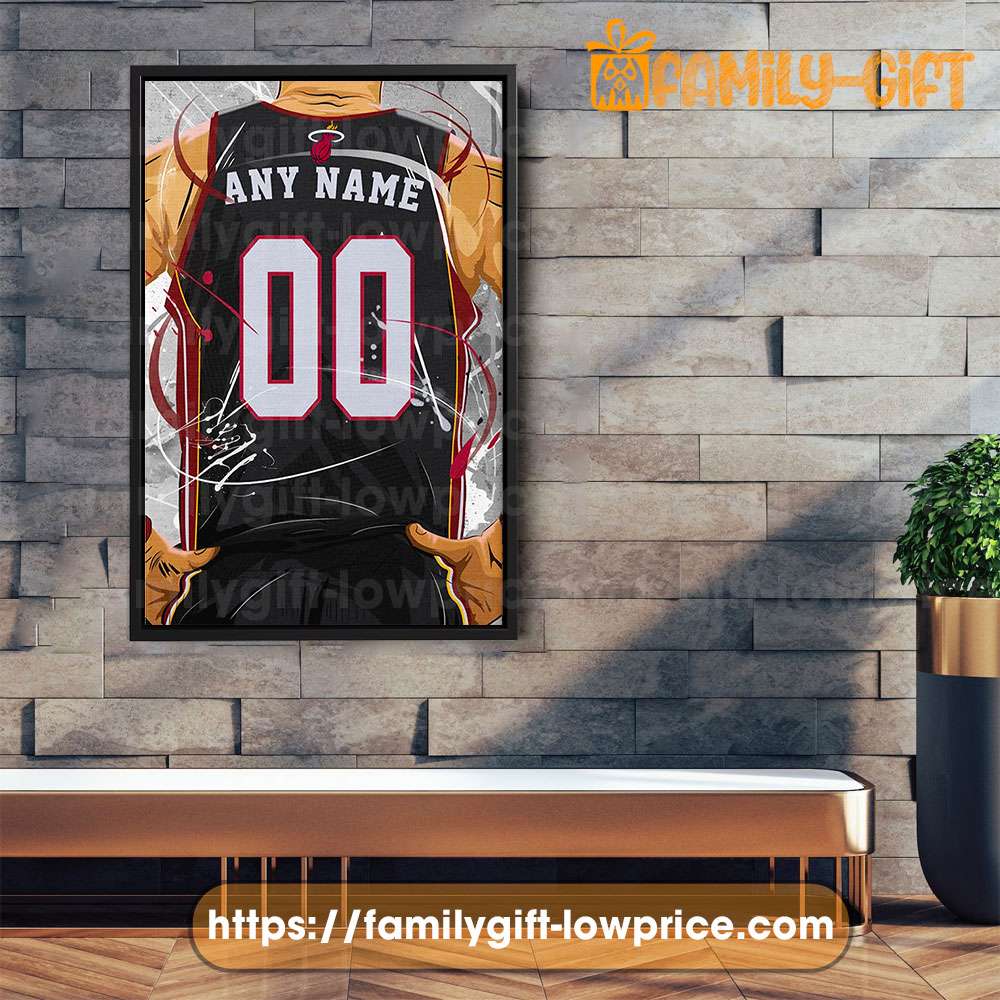 Personalize Your Miami Heat Jersey NBA Poster with Custom Name and Number - Premium Poster for Room