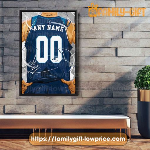 Personalize Your Minnesota Timberwolves Jersey NBA Poster with Custom Name and Number – Premium Poster for Room