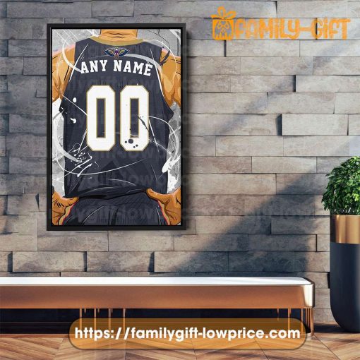 Personalize Your New Orleans Pelicans Jersey NBA Poster with Custom Name and Number – Premium Poster for Room