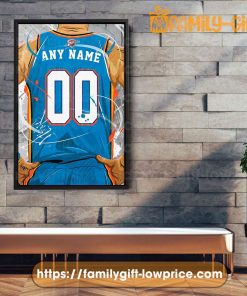 Personalize Your Oklahoma City Jersey NBA Poster with Custom Name and Number - Premium Poster for Room