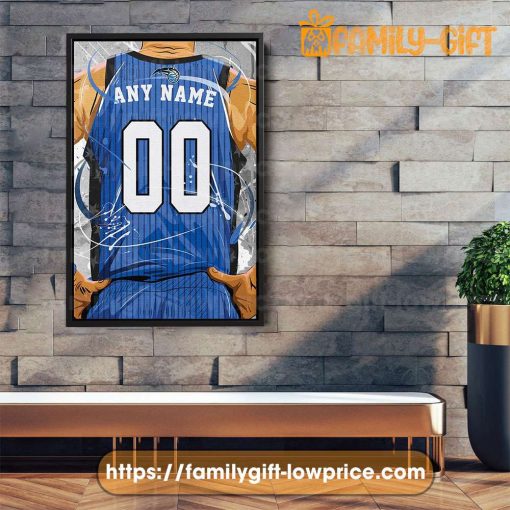 Personalize Your Orlando Magic Jersey NBA Poster with Custom Name and Number – Premium Poster for Room