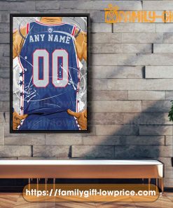 Personalize Your Philadelphia 76ers Jersey NBA Poster with Custom Name and Number - Premium Poster for Room