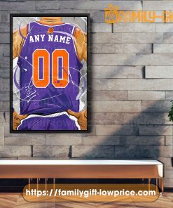 Personalize Your Phoenix Suns Jersey NBA Poster with Custom Name and Number - Premium Poster for Room