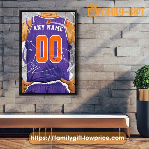 Personalize Your Phoenix Suns Jersey NBA Poster with Custom Name and Number – Premium Poster for Room