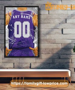 Personalize Your Sacramento Kings Jersey NBA Poster with Custom Name and Number - Premium Poster for Room