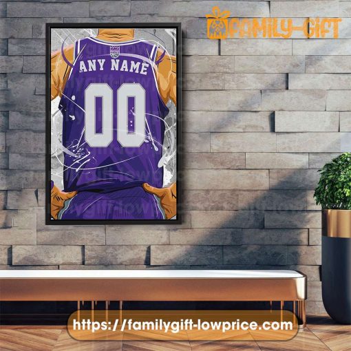 Personalize Your Sacramento Kings Jersey NBA Poster with Custom Name and Number – Premium Poster for Room