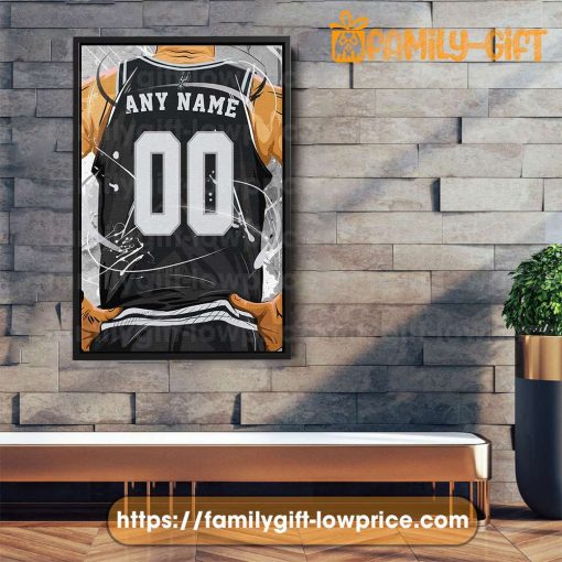 Personalize Your San Antonio Spurs Jersey NBA Poster with Custom Name and Number – Premium Poster for Room