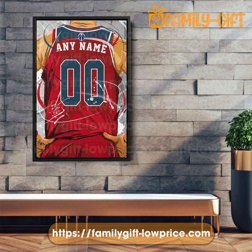 Personalize Your Washington Wizards Jersey NBA Poster with Custom Name and Number – Premium Poster for Room