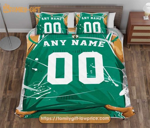Custom Basketball Bedding NBA Boston Celtics Jersey With Custom Name and Number – Premium Bedding