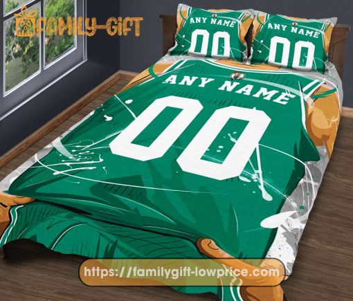 Custom Basketball Bedding NBA Boston Celtics Jersey With Custom Name and Number – Premium Bedding