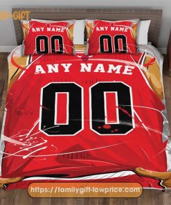Custom Basketball Bedding NBA Chicago Bulls Jersey With Custom Name and Number - Premium Bedding