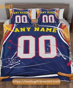 Custom Basketball Bedding NBA Denver Nuggets Jersey With Custom Name and Number - Premium Bedding