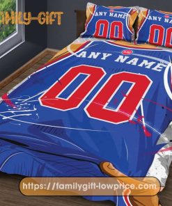 Custom Basketball Bedding NBA Detroit Pistons Jersey With Custom Name and Number – Premium Bedding