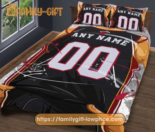 Custom Basketball Bedding NBA Miami Heat Jersey With Custom Name and Number – Premium Bedding