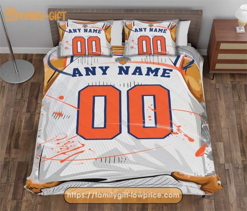 Custom Basketball Bedding NBA New York Knicks Jersey With Custom Name and Number – Premium Bedding