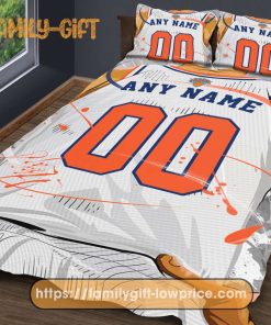 Custom Basketball Bedding New York Knicks Jersey NBA With Custom Name and Number Premium Bedding