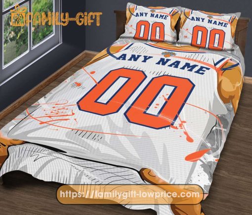 Custom Basketball Bedding NBA New York Knicks Jersey With Custom Name and Number – Premium Bedding