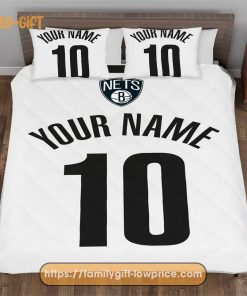 Personalize Your NBA Brooklyn Nets Basketball Bedding with Your Name & Number – Premium Custom Bedding
