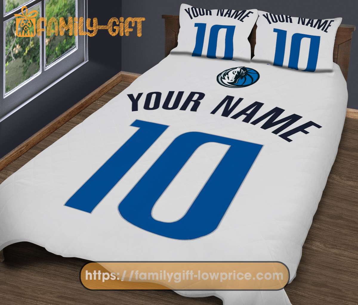 Dallas Mavericks Jersey NBA Basketball Bed, Cute Bed Sets Custom Name Number, Dallas Mavericks Gifts