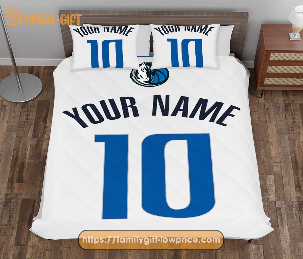 Dallas Mavericks Jersey NBA Basketball Bed, Cute Bed Sets Custom Name Number, Dallas Mavericks Gifts