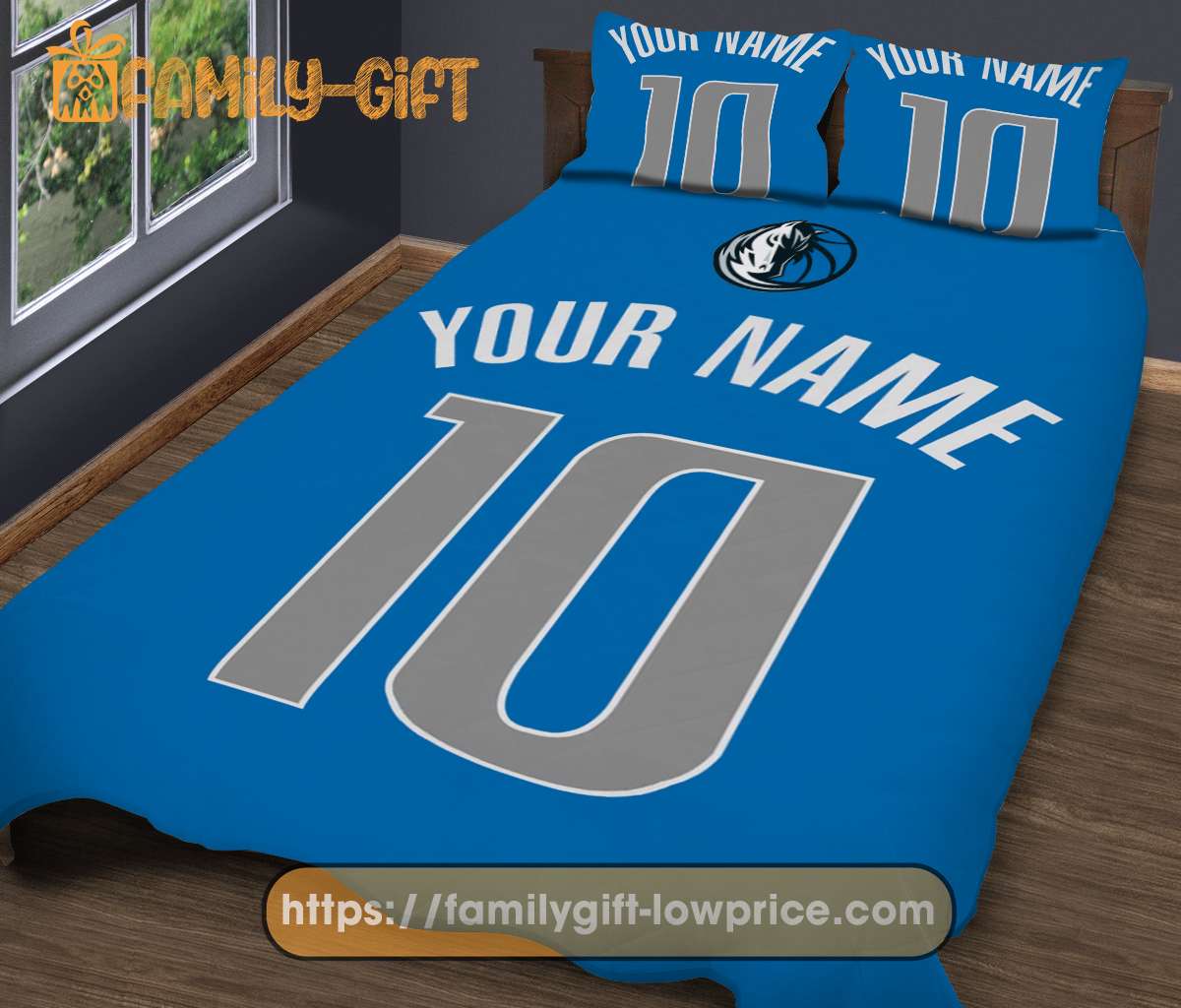 Dallas Maverick Jersey NBA Basketball Bed, Cute Bed Sets Custom Name Number, Dallas Mavericks Gifts