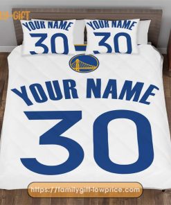 Personalize Your NBA Golden State Warriors Basketball Bedding with Your Name & Number – Premium Custom Bedding