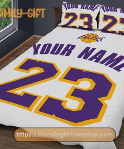 Personalize Your NBA Los Angeles Lakers Basketball Bedding with Your Name & Number – Premium Custom Bedding