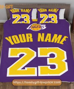 Personalize Your NBA Los Angeles Lakers Basketball Bedding with Your Name & Number – Premium Custom Bedding