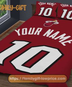 Personalize Your NBA Miami Heat Basketball Bedding with Your Name & Number – Premium Custom Bedding