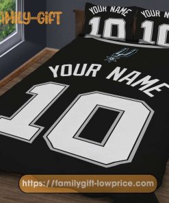 Jersey San Antonio Spurs NBA Basketball Bed, Cute Bed Sets Custom Name Number, San Antonio Spurs Gifts