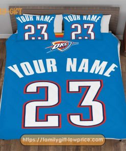 Personalize Your NBA Thunder Basketball Bedding with Your Name & Number - Premium Custom Bedding