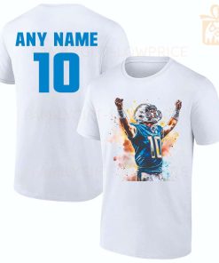 Personalized T Shirts Justin Herbert Chargers Best White NFL Shirt Custom Name and Number