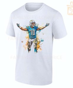 Personalized T Shirts Justin Herbert Chargers #10 Best White NFL Shirt Custom Name and Number