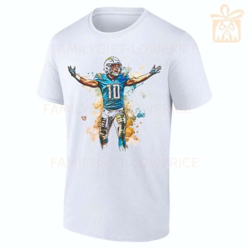 Personalized T Shirts Justin Herbert Chargers #10 Best White NFL Shirt Custom Name and Number
