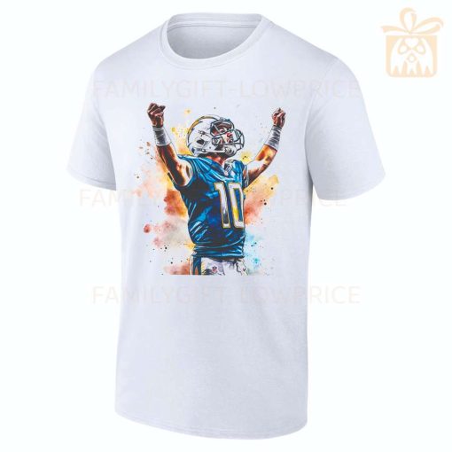 Personalized T Shirts Justin Herbert Chargers Best White NFL Shirt Custom Name and Number