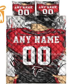 Atlanta Falcons Jerseys Quilt Bedding Sets, Atlanta Falcons Gifts, Personalized NFL Jerseys with Your Name & Number 3