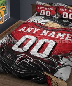 Atlanta Falcons Jerseys Quilt Bedding Sets, Atlanta Falcons Gifts, Personalized NFL Jerseys with Your Name & Number 1