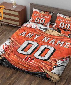 Cincinnati Bengals Jersey Quilt Bedding Sets, Bengals Gifts, Personalized NFL Jerseys with Your Name & Number 2